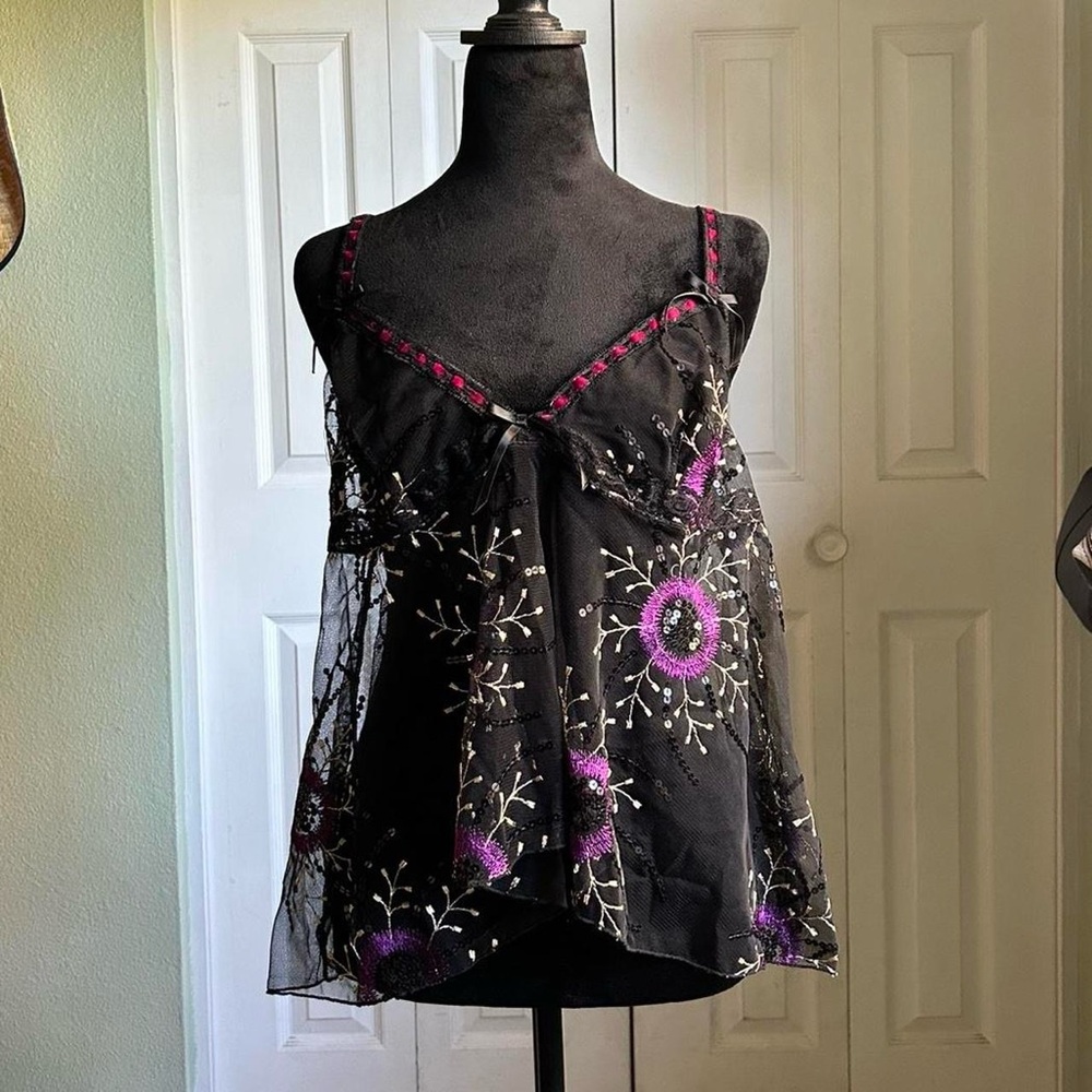 Frederick's of Hollywood Mesh Babydoll Top